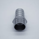 304 Stainless Steel one and a half inch Male NPT to one and half inch Hose Barb. Anged to show the threads. Photo credit: TCfittings.com.