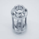 304 Stainless Steel and Borosilicate Glass tri-clamp compatible Sight Glass. Top angled view. Photo Credit: TCfittings.com