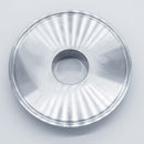 304 Stainless Steel 4 inch to 1.5 inch Cap Reducer. Bottom angled view. Photo Credit: TCfittings.com