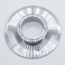 304 Stainless Steel 4 inch to 2 inch Cap Reducer. Top angled view. Photo Credit: TCfittings.com