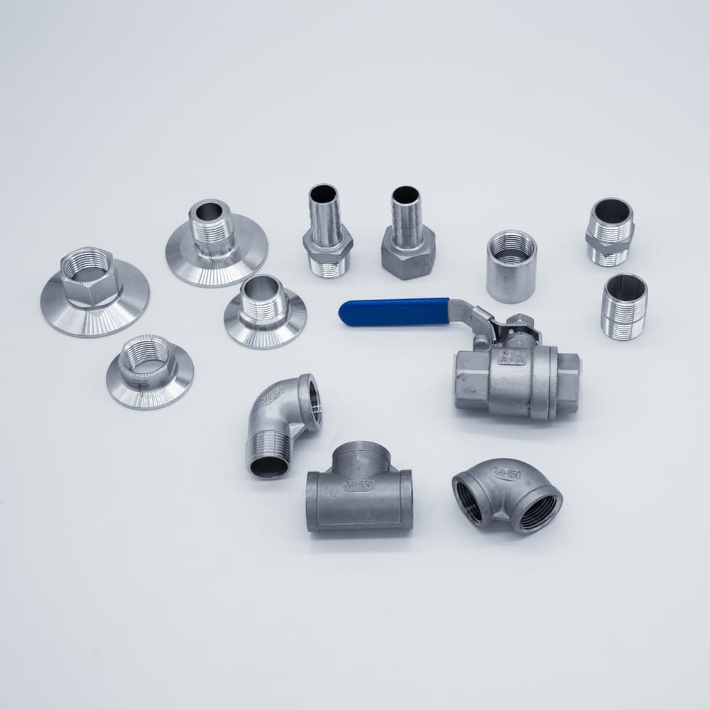 3/4" Tri Clamp to 8mm PC pneumatic quick connector Elbow adapt 3/8" Tube  Female 3/4" Tri Clamp to 14mm PC pneumatic quick connector Elbow SS30