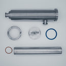 1.5 inch Tri-Clamp Compatible Angled in-line Wort Strainer. Disassembled View. Photo Credit: TCfittings.com