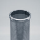 1.5 inch Tri-Clamp Compatible Angled in-line Wort Strainer Replacement Filter - 500 Micron Mesh. Close Up View of Mesh and Threads. Photo Credit: TCfittings.com