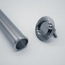 1.5 inch Tri-Clamp Compatible Angled in-line Wort Strainer. View of Cap and Filter Connection. Photo Credit: TCfittings.com