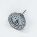 1.5 inch Tri-Clamp Compatible Temperature Gauge with 2” Probe. Front Angled view. Photo Credit: TCfittings.com