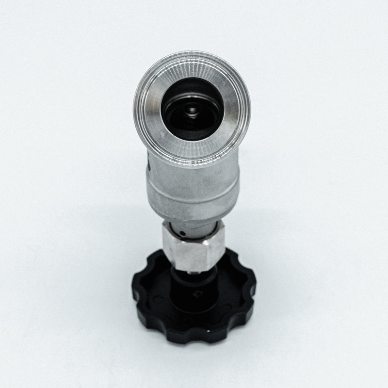 1 inch Tri-Clamp Compatible Angle Seat Valve. Closed view. Photo Credit: TCfittings.com