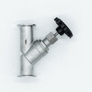1 inch Tri-Clamp Compatible Angle Seat Valve. Top-Down view. Photo Credit: TCfittings.com