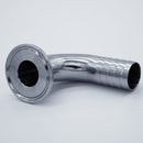 1.5-inch Tri-Clamp x 1-inch Hose Barb adapter with 90-degree bend. Bottom View. Photo Credit: TCfittings.com