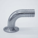 1.5-inch Tri-Clamp x 1-inch Hose Barb adapter with 90-degree bend. Main Side View. Photo Credit: TCfittings.com