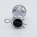 304 Stainless Steel 1 inch Cross Pin Spray Ball. Bottom View. Photo Credit: TCfittings.com