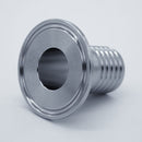 2-inch Tri-Clamp x 1-inch Hose Barb adapter. Bottom View. Photo Credit: TCfittings.com