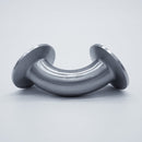 304 Stainless Steel 1 inch Tri-Clamp Compatible 90 degree Elbow. Angled view. Photo Credit: TCfittings.com