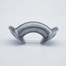 304 Stainless Steel 1 inch Tri-Clamp Compatible 90 degree Elbow. Side view. Photo Credit: TCfittings.com