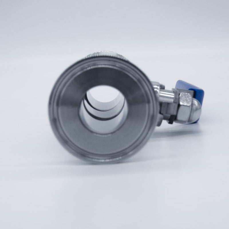 1-inch Tri-Clamp Compatible Ball Valve. Front View showing interior. Photo Credit: TCfittings.com