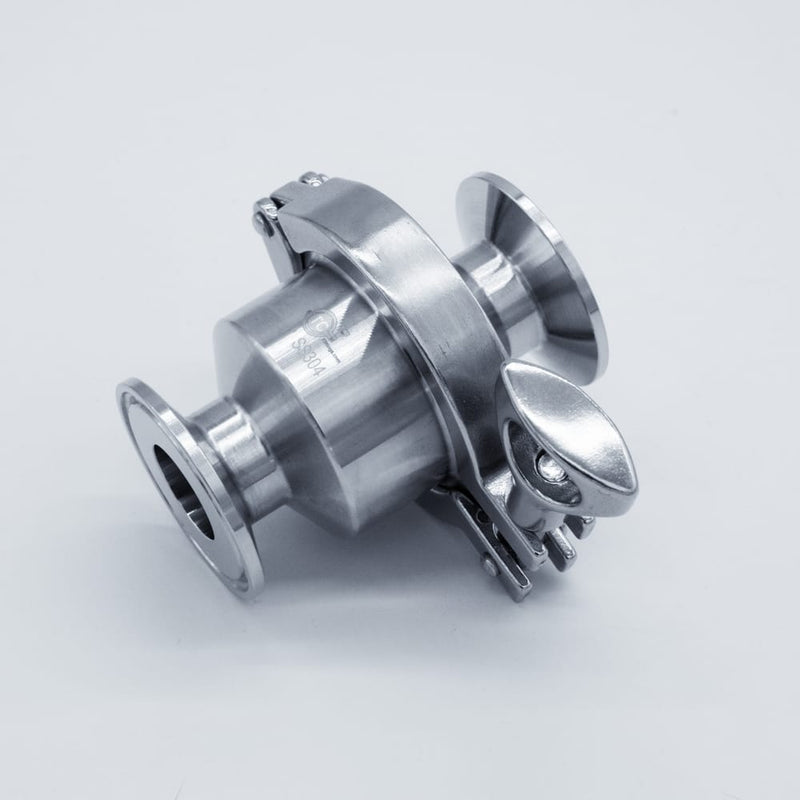 304 Stainless Steel 1inch Tri Clamp Compatible Check Valve. Angled view. Photo Credit: TCfittings.com