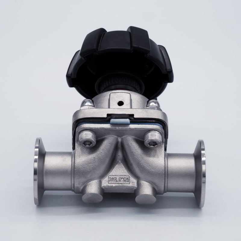1-inch Inner Diameter Tri-Clamp Compatible Diaphragm Valve. Angled Side View. Photo Credit: TCfittings.com