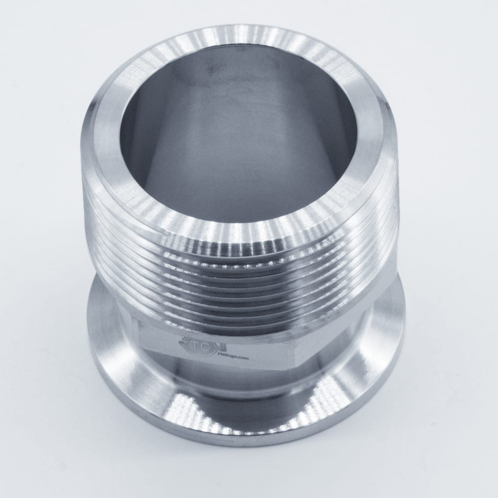 Adaptateur TC Tri Clamps 1,5" Vers NPT Mâle 1/4" - Acier Inox 304, 50,5 Mm, Lot De 2, Pour Industrie Alimentaire