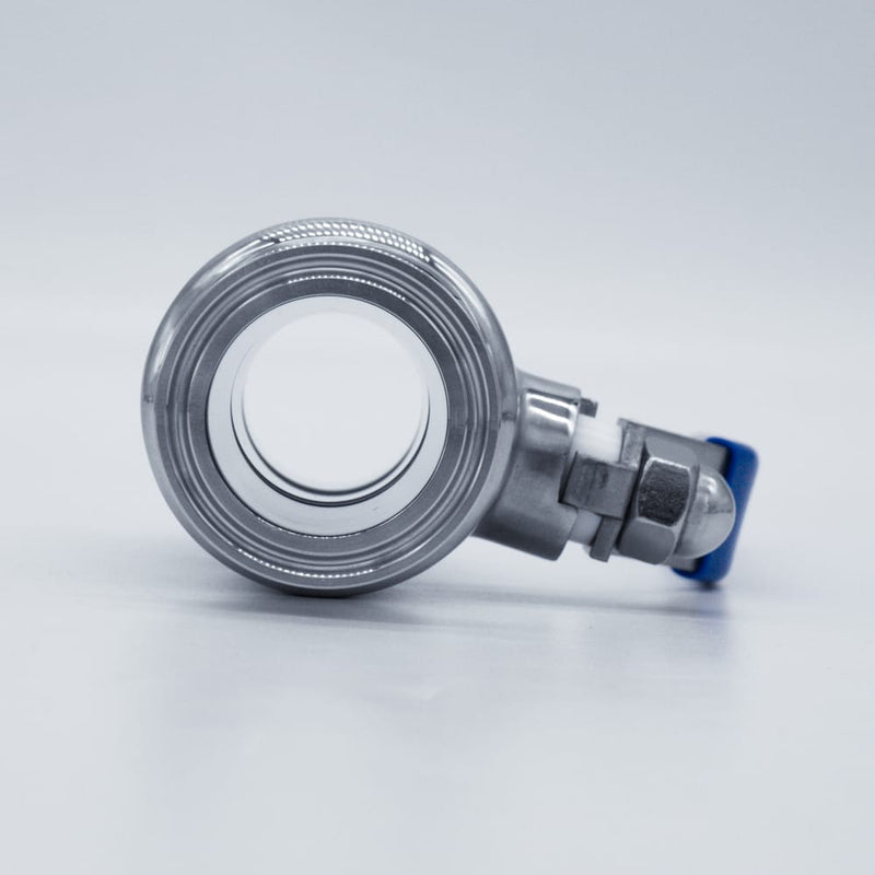 1.5-inch Tri-Clamp Compatible Ball Valve. Front View showing interior. Photo Credit: TCfittings.com