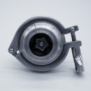 304 Stainless Steel 1.5 inch Tri Clamp Compatible Check Valve. Bottom view to show tri-clamp connections. Photo Credit: TCfittings.com