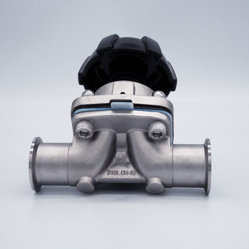 1.5-inch Inner Diameter Tri-Clamp Compatible Diaphragm Valve. Angled Side View. Photo Credit: TCfittings.com