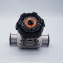 1.5-inch Inner Diameter Tri-Clamp Compatible Diaphragm Valve. Top View. Photo Credit: TCfittings.com