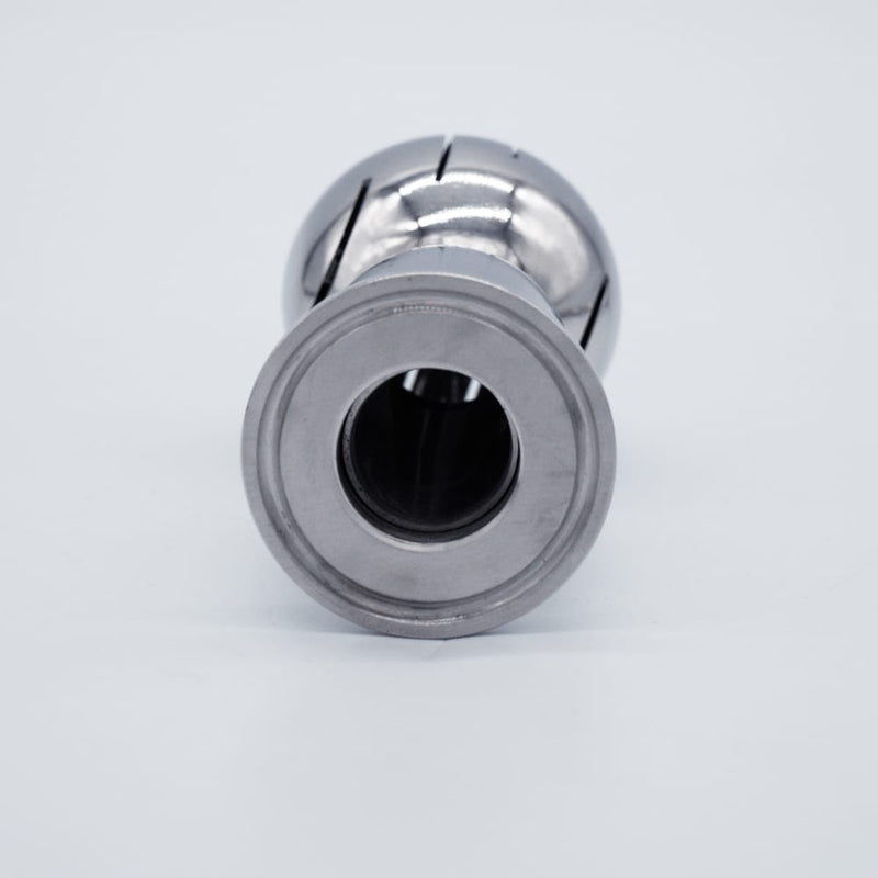 304 Stainless Steel 1.5 inch Tri-Clamp Compatible Spray Ball. Bottom View. Photo Credit: TCfittings.com
