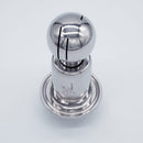 304 Stainless Steel 1.5 inch Tri-Clamp Compatible Spray Ball with 1/2inch Female NPT Inlet Connection. Angled view. Photo Credit: TCfittings.com