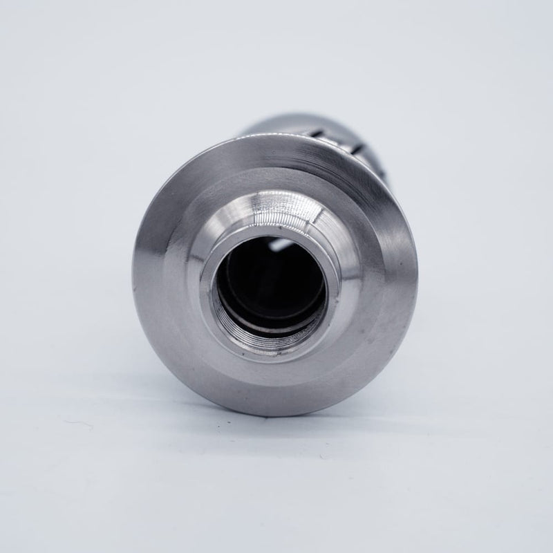 304 Stainless Steel 1.5 inch Tri-Clamp Compatible Spray Ball with 1/2inch Female NPT Inlet Connection. Bottom View. Photo Credit: TCfittings.com