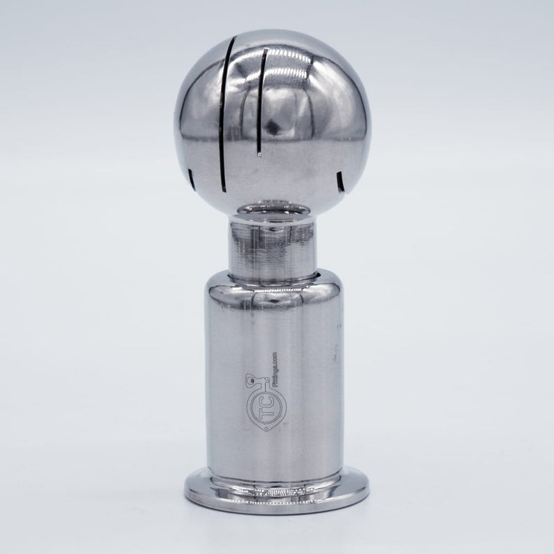 304 Stainless Steel 1.5 inch Tri-Clamp Compatible Spray Ball. Side view. Photo Credit: TCfittings.com