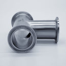 304 Stainless Steel 1.5 inch Tri-Clamp Compatible Tee. Side view. Photo Credit: TCfittings.com