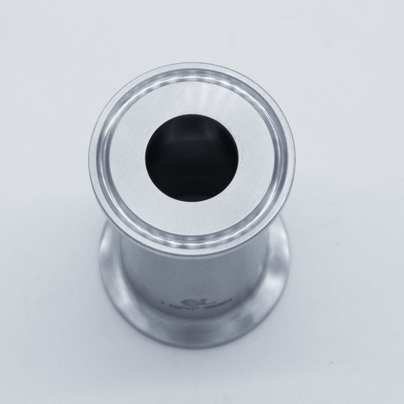 304 Stainless Steel 1.5 inch to 1 inch Concentric Reducer. Top angled view. Photo Credit: TCfittings.com