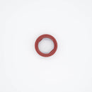 Orange Silicone seat replacement seal for a one and a half inch butterfly valve. Top view to display the inner and outer diameter. Photo Credit: TCfittings.com