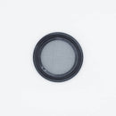 Black EPDM one and half inch Tri Clamp Gasket with a 80 mesh (177 micron) screen. Top view to show mesh. Photo credit: TCfittings.com.