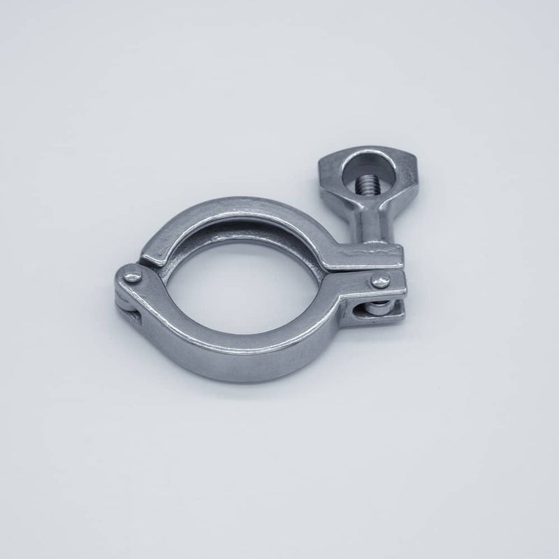 304 Stainless Steel 1.5 inch economy Tri-Clamp. Angled view. Photo Credit: TCfittings.com