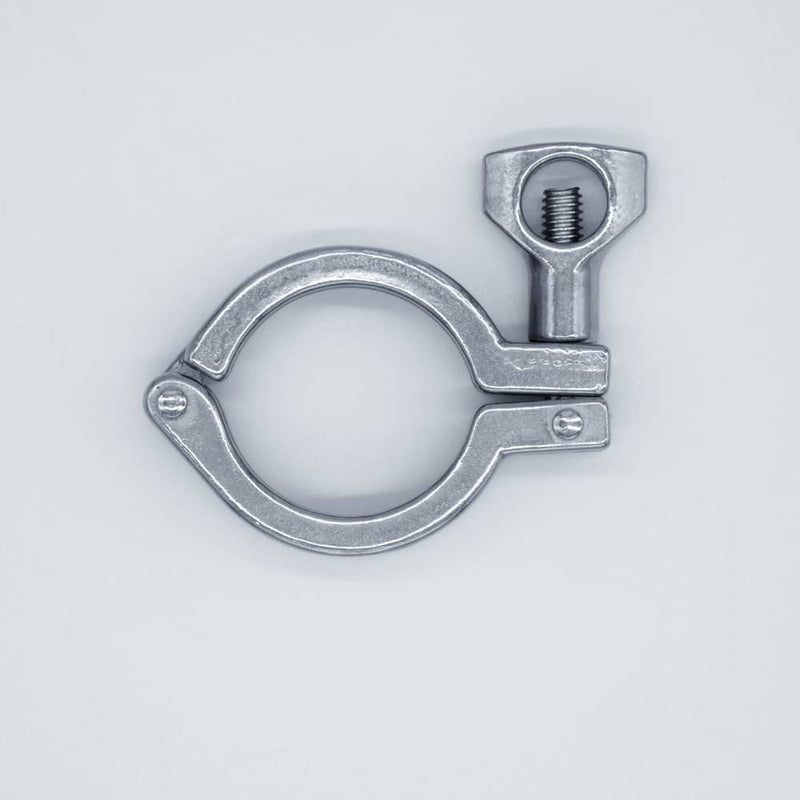 304 Stainless Steel 1.5 inch economy Tri-Clamp. Side view to show product profile. Photo Credit: TCfittings.com