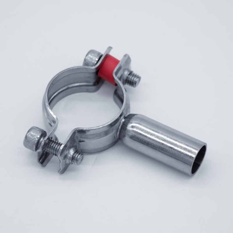 304 Stainless Steel Pipe Hanger. Angled view to show product width. Photo Credit: TCfittings.com