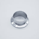 304 Stainless Steel 1.5-inch Tri-Clamp to 1.5-inch Long Ferrule - to be welded on to 1.5-inch tubing. Angled View. Photo Credit: TCfittings.com