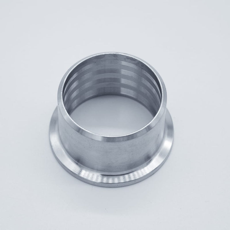 304 Stainless Steel 1.5-inch Tri-Clamp to 1.5-inch Roll-On Ferrule - to be welded over 1.5-inch tubing. Angled View. Photo Credit: TCfittings.com