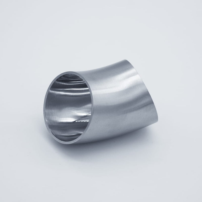 304 Stainless Steel 1.5 inch Weld 45 degree Elbow. Bottom View. Photo Credit: TCfittings.com