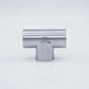 304 Stainless Steel 1.5-inch Weld Tee - to be welded in-line with 1.5-inch tubing. Front View. Photo Credit: TCfittings.com