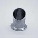 304 Stainless Steel 1.5 inch Tri-Clamp Compatible 45 degree Elbow. Front view. Photo Credit: TCfittings.com