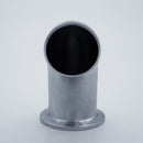 304 Stainless Steel 1.5 inch Tri-Clamp Compatible 90 degree Elbow. Front view. Photo Credit: TCfittings.com