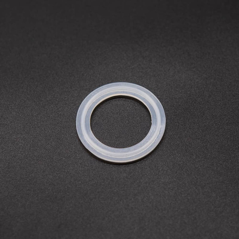 White Silicone gasket for a one and a half inch tri-clamp connection. Single gasket. Photo credit: TCfittings.com.