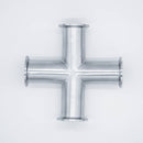 304 Stainless Steel Tri Clamp compatible Cross. Top down view to show product profile. Photo Credit: TCfittings.com