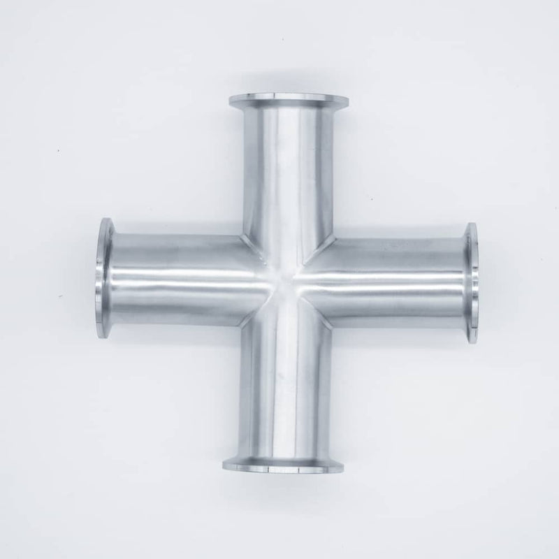 304 Stainless Steel Tri Clamp compatible Cross. Top down view to show product profile. Photo Credit: TCfittings.com