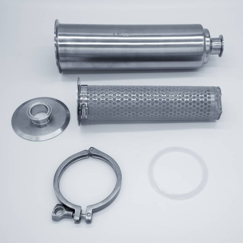 1.5-inch Tri-Clamp Compatible Straight In-Line Strainer disassembled. Photo Credit: TCfittings.com