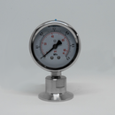 1.5-inch Tri-Clamp Compatible Bottom Mount Pressure Gauge - 0-80psi. Front View displaying gauge face. Photo Credit: TCfittings.com