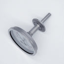 1.5-inch Tri-Clamp Compatible Temperature Gauge with 2-inch Probe. Top-Down view. Photo Credit: TCfittings.com