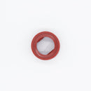 Orange Silicone seat replacement seal for a one inch butterfly valve. Top view to display the inner and outer diameter. Photo Credit: TCfittings.com