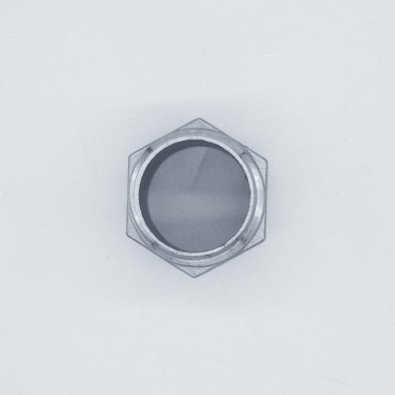 304 Stainless Steel one inch Male NPT Hex Nipple. Top View. Photo credit: TCfittings.com.